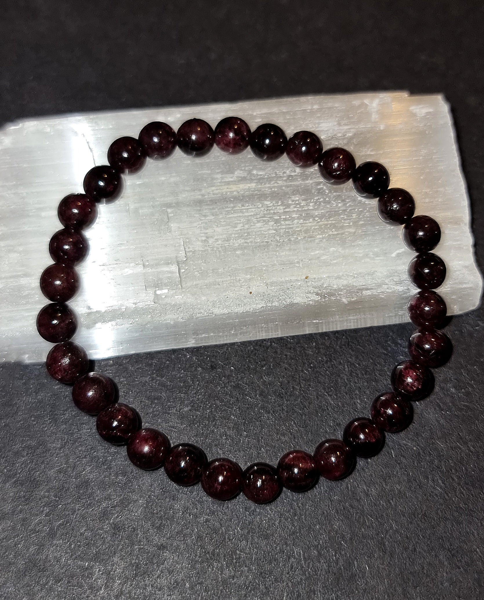 Garnet Bracelet - 6mm Crystal Beads for Strength, Courage & Immune Support