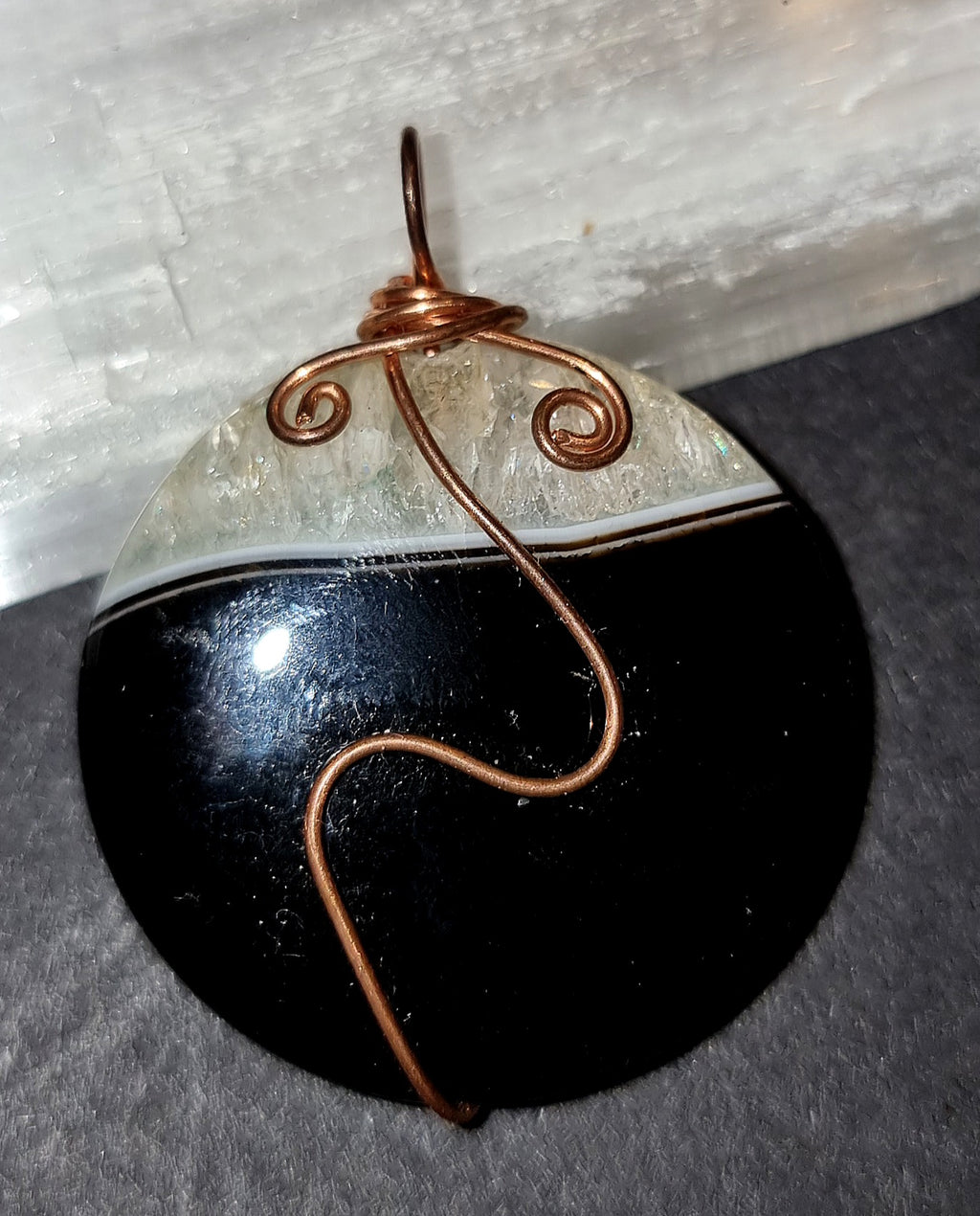 Black Agate Pendant - Grounding & Confidence Crystal Jewellery