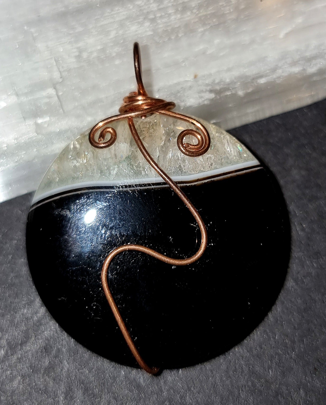 Black Agate Pendant - Grounding & Confidence Crystal Jewellery