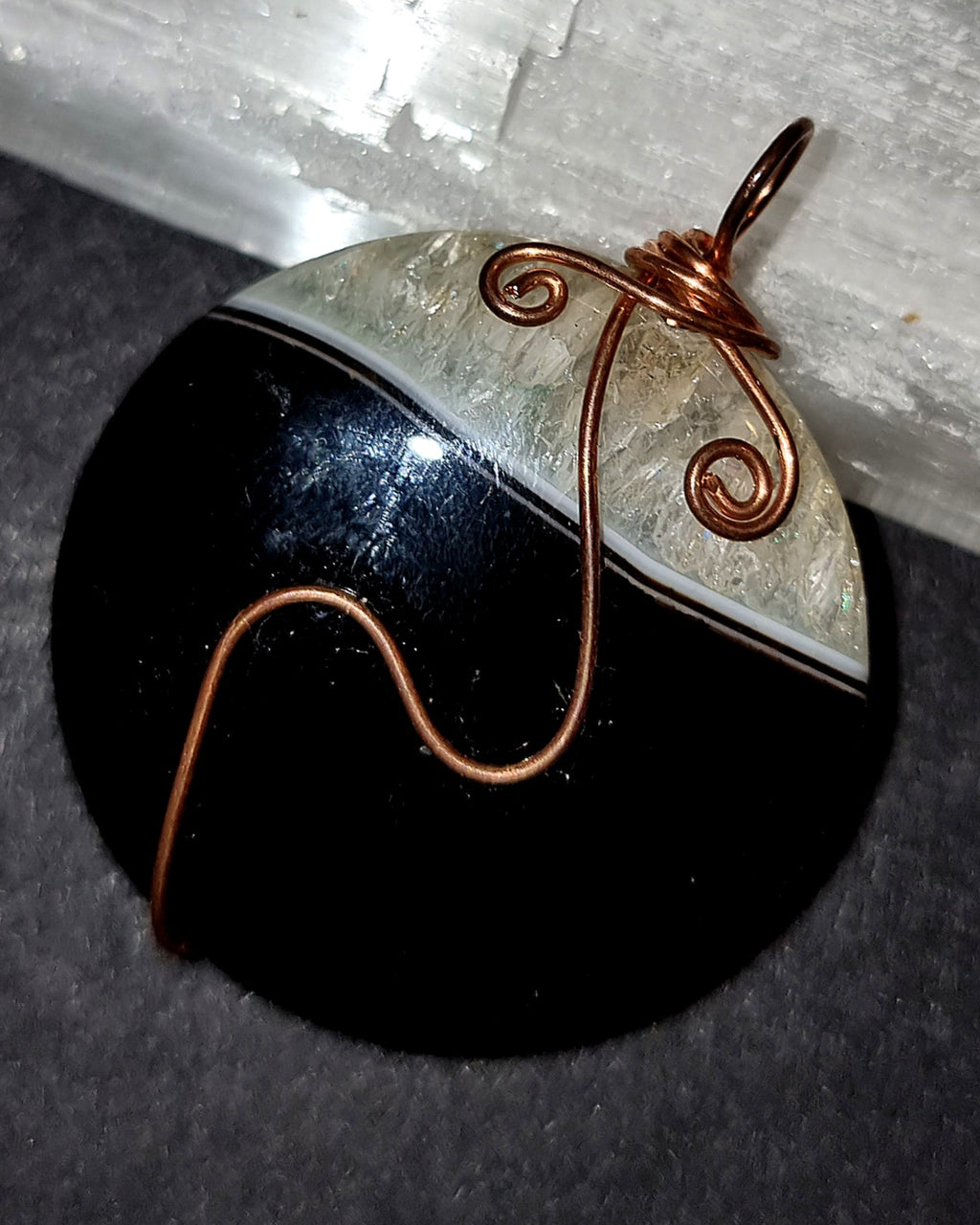 Black Agate Pendant - Grounding & Confidence Crystal Jewellery