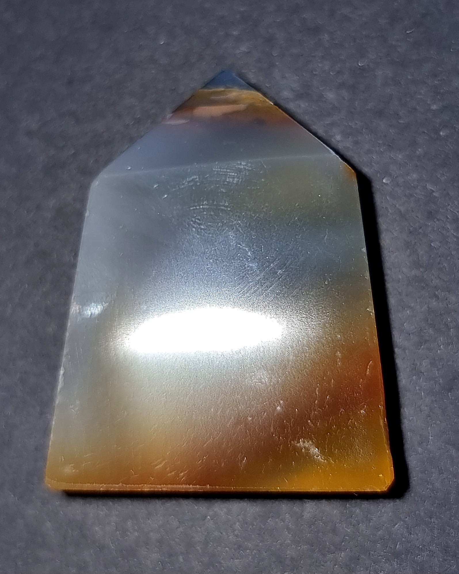 Natural Druzy Agate Point Crystal - Grounding & Emotional Balance Stone 60g